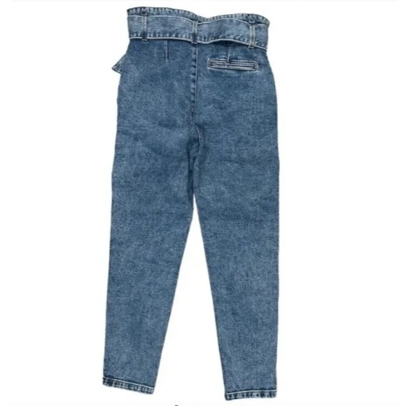 Sezane Alvin Jeans Slouchy High Rise Jeans 100%Cotton in Light Vintage Washed